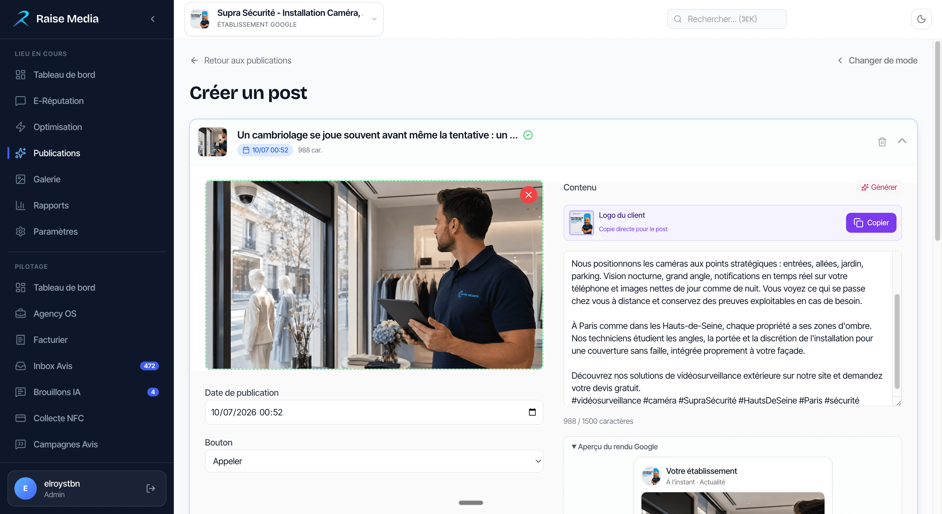Un visuel de marque sorti du Studio, dans la charte du client.